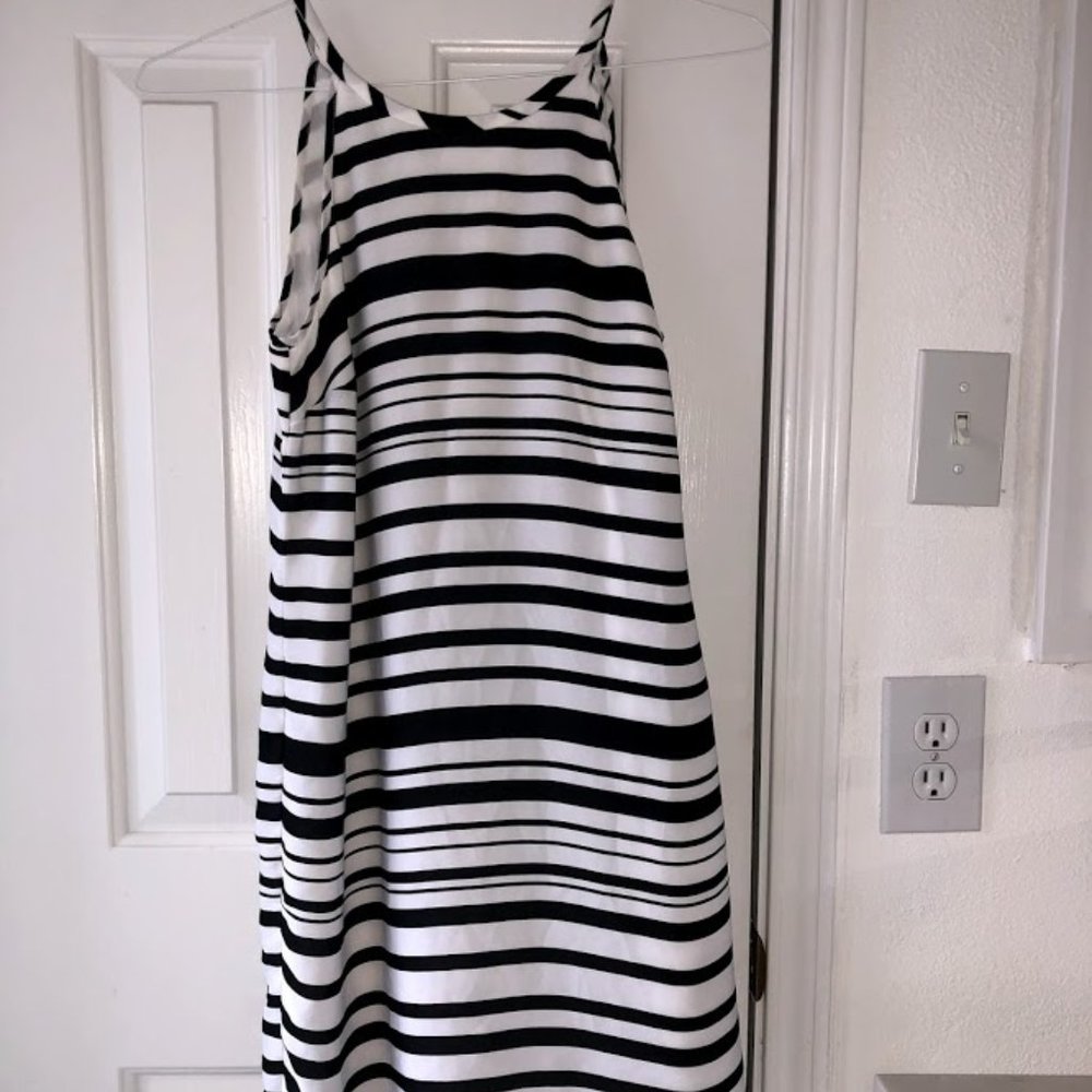 Banana Republic Black and White Striped Dress